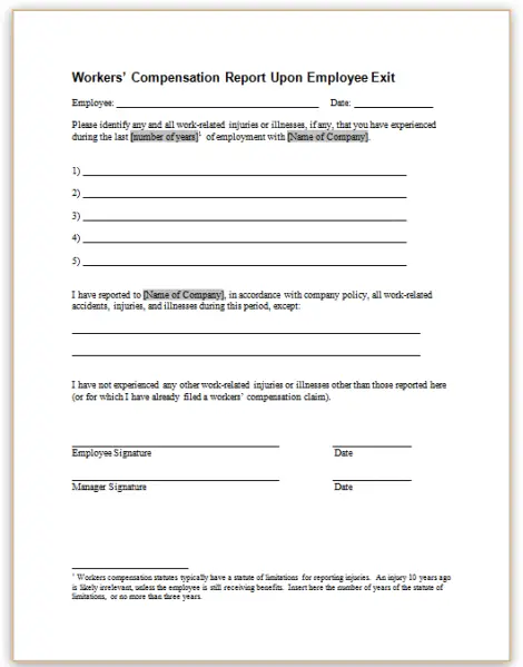 This sample form asks departing employees to disclose work