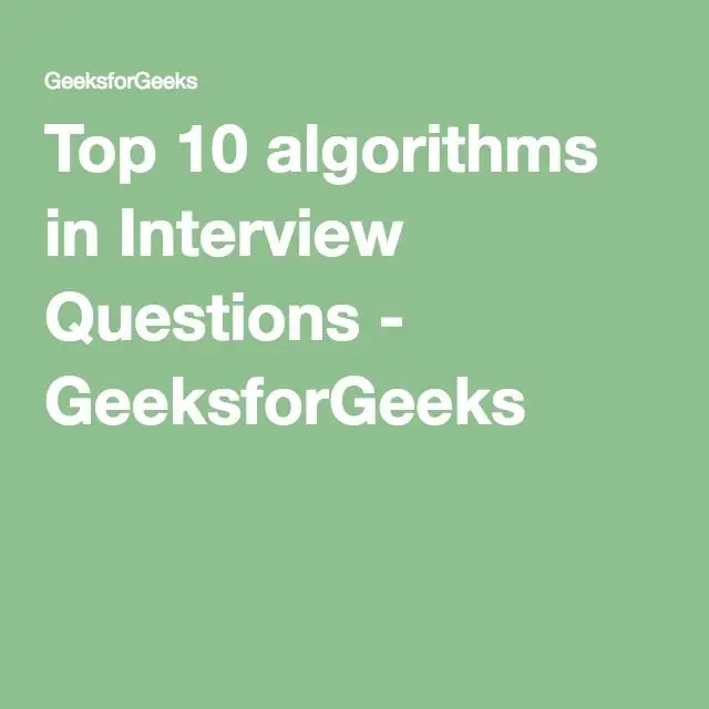 Top 10 algorithms in Interview Questions