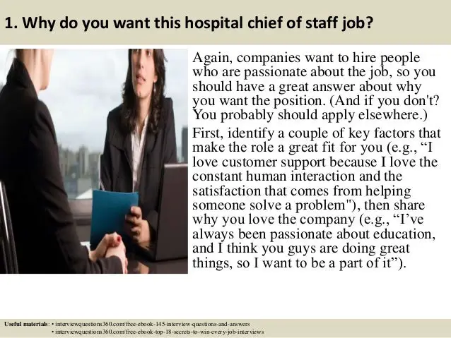 Top 10 hospital chief of staff interview questions and answers