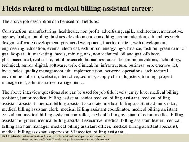 Top 10 medical billing assistant interview questions and answers