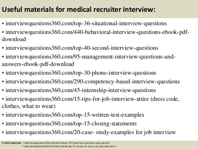 Top 10 medical recruiter interview questions and answers