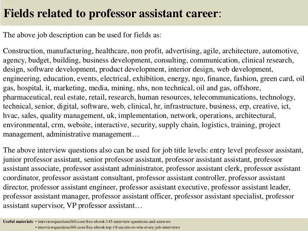 Top 10 professor assistant interview questions and answers
