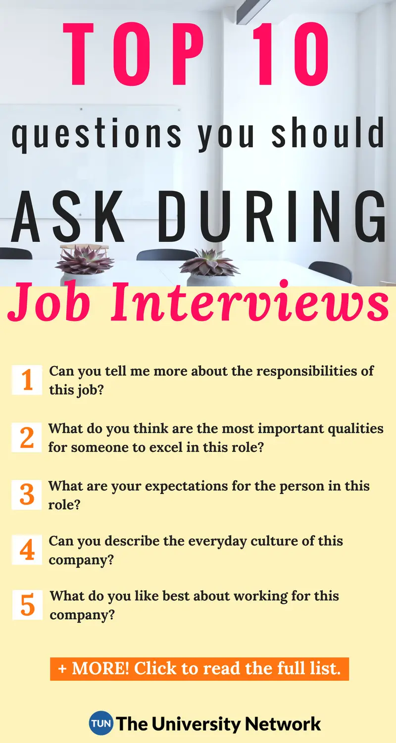 Top 10 Questions College Students Should Ask During Job ...