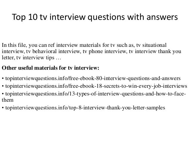 Top 10 tv interview questions with answers