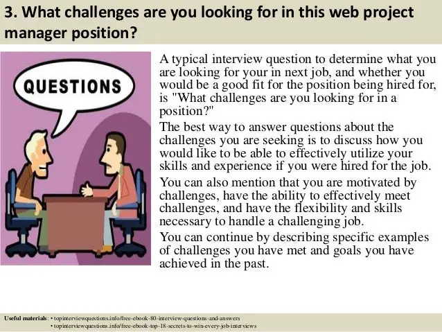 Top 10 web project manager interview questions and answers