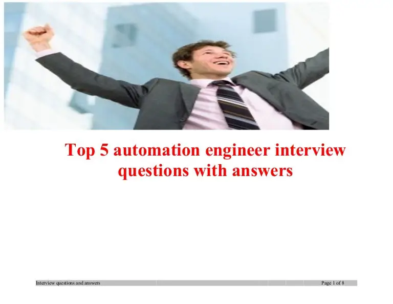Top 5 automation engineer interview questions with answers