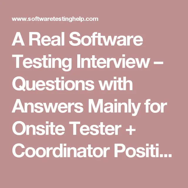 TOP Manual Testing Interview Questions for Experienced Professionals ...