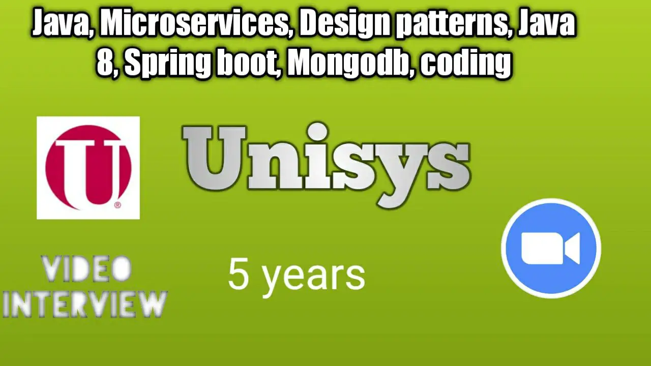Unisys Round 1 Java developer interview questions Mock Interview for 5 ...