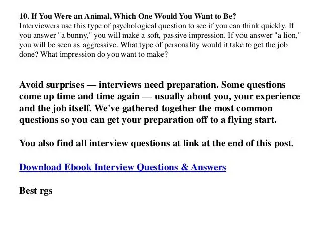 What are good responses to interview questions