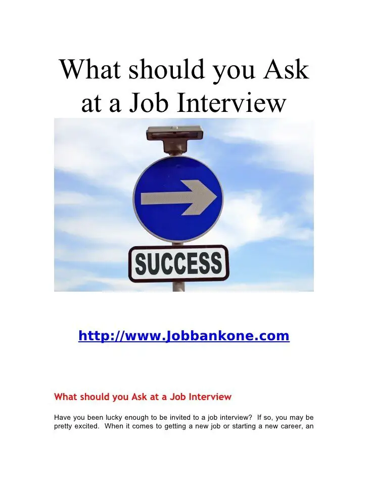 What Should You Ask At A Job Interview