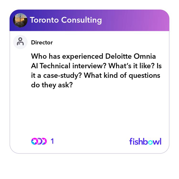 Who has experienced Deloitte Omnia AI Technical interview ...